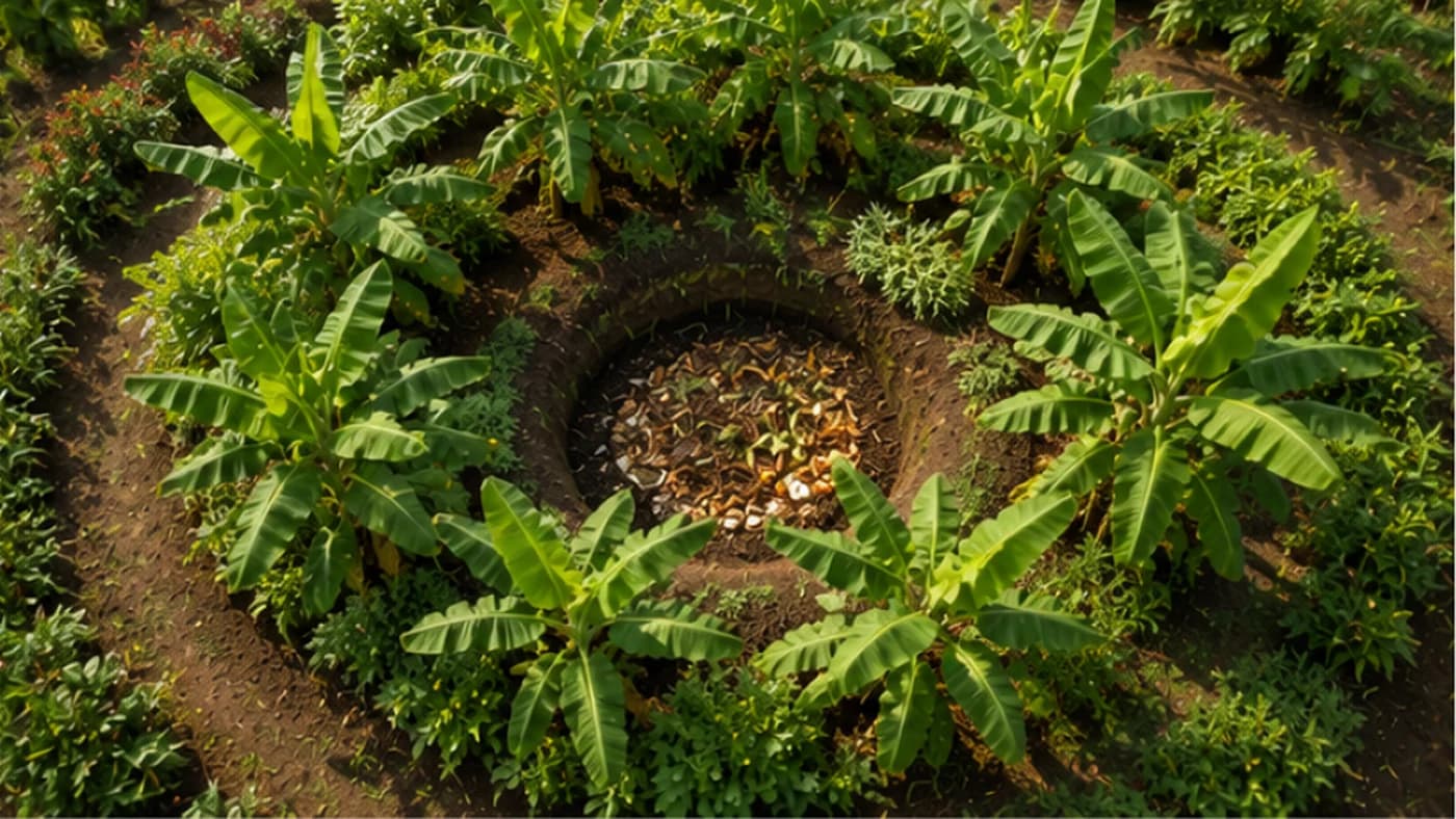 How to Build a Banana Circle: Turn Kitchen Greywater into a Banana Harvest