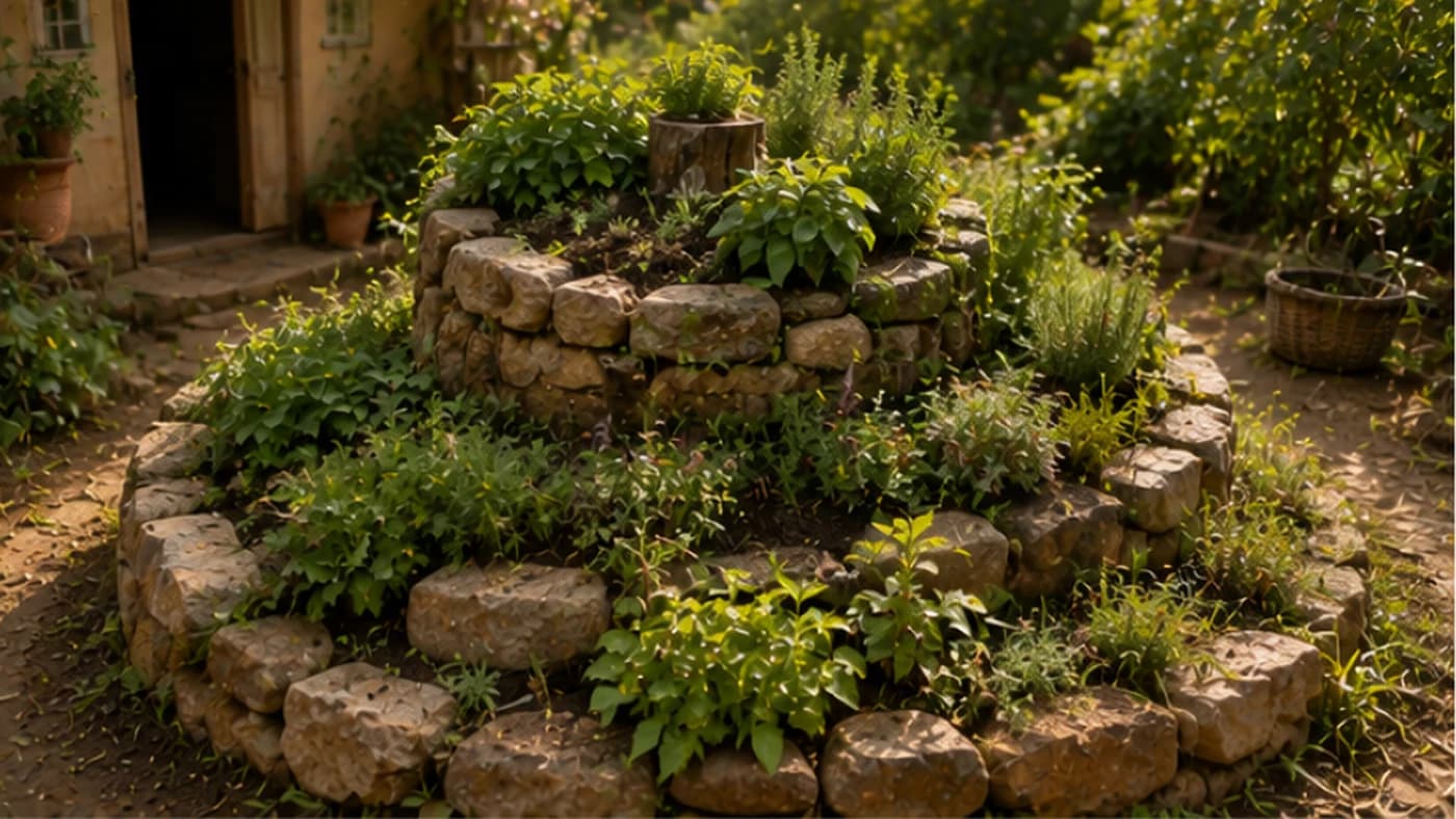 Build an Herb Spiral: A Perpetual Spice Bank Right Outside Your Kitchen